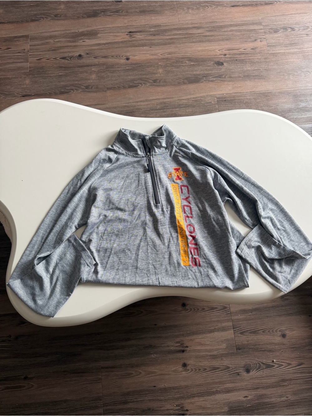 Rivalry Threads Gray Quarter‑Zip Cyclones Pullover with Red & Gold Logo